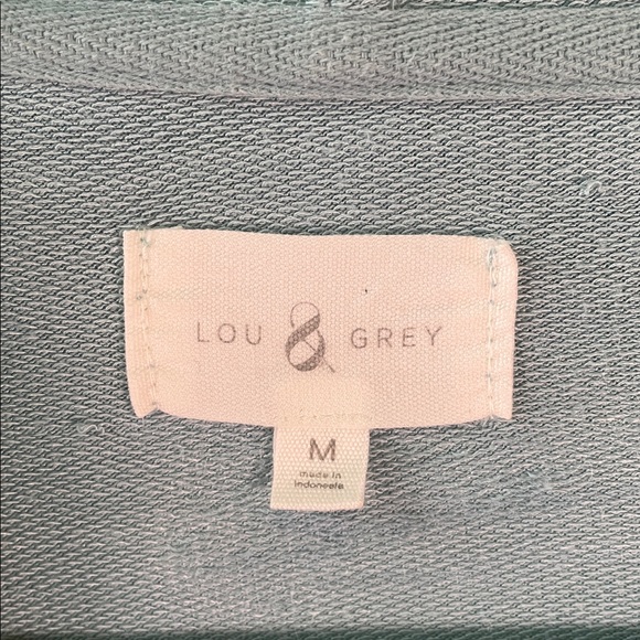 Lou & Grey Sage Green V-neck Pullover Lightweight Hoodie | Medium - Picture 2 of 7